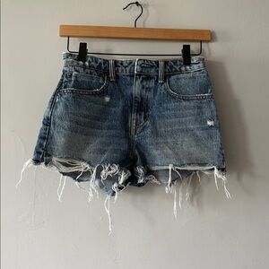 Denim X Alexander Wang clash  blue denim cut off distressed shorts size 26